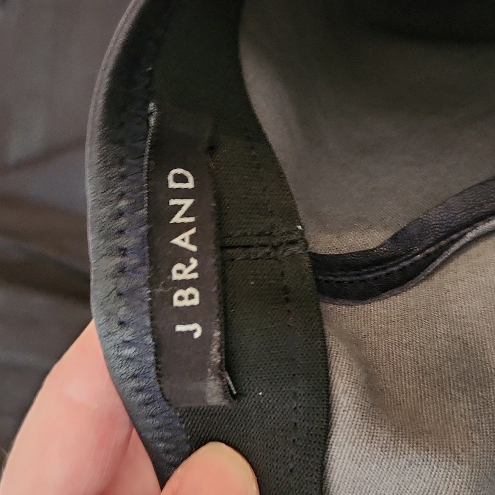 J Brand Lamb leather liquid cropped pull on raw hem leggings - Picture 7 of 11